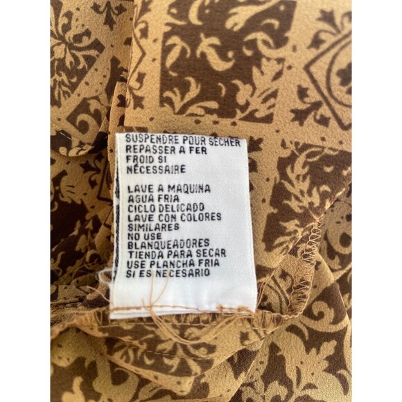 Rena Rowan For Saville Lexington Brown & Tan Patterned Top Size 16W 100% Polyest - Picture 10 of 10